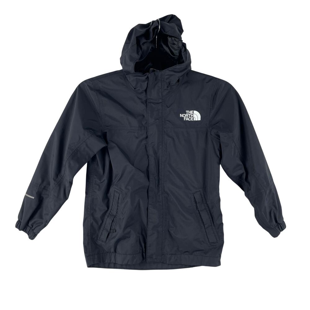 The North Face Boys Resolve Reflective Rain Jacket SZ XS 6 TNF Black DryVent